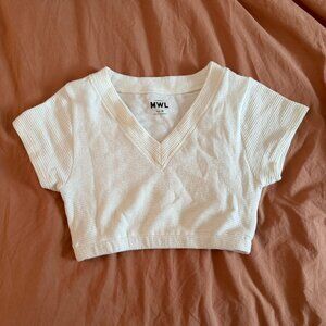 Madewell Crop T-Shirt White Size Medium
